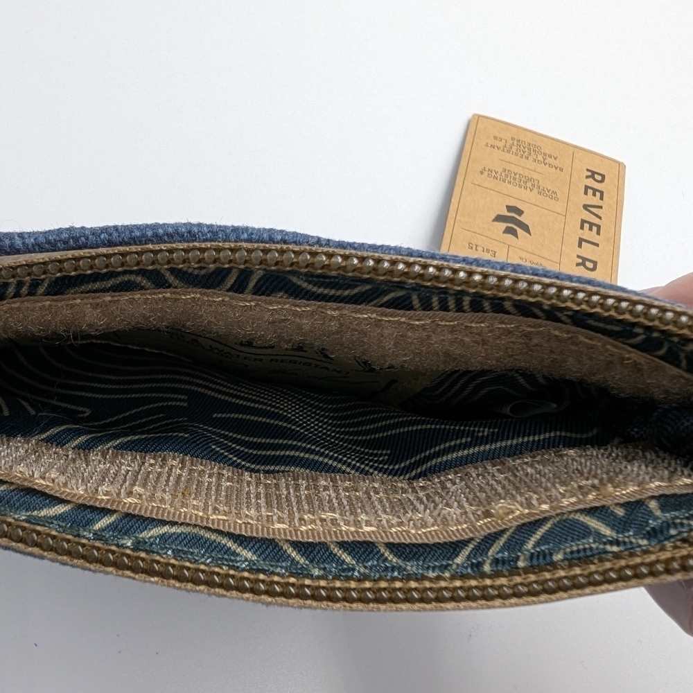 Revelry Navy Canvas Wallet with Tan Details Smell Proof High Quality - Picture 3 of 4